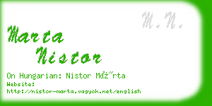 marta nistor business card